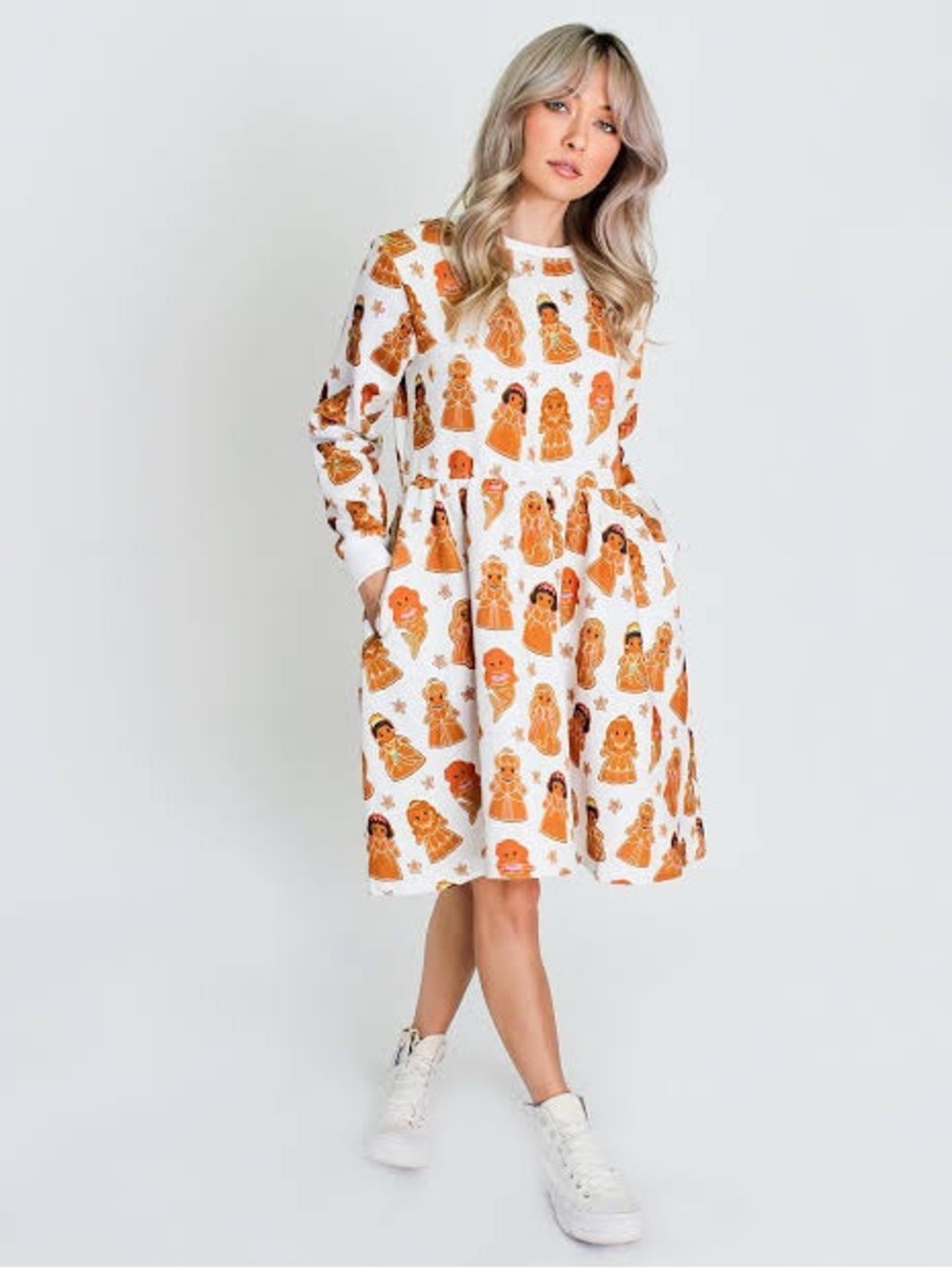 Cakeworthy Disney Princess Gingerbread Sweatshirt Dress (M)